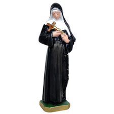Statua di Santa Rita da Cascia in resina piena con occhi dipinti 30 cm