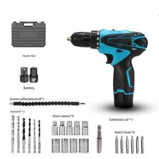 TRAPANO AVVITATORE DOPPIA BATTERIA 12V RICARICABILE PORTATILE CORDLESS VALIGETTA