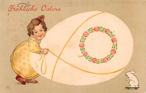Auguri pasqua bambina con - auguri, di