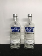 Lotto 2 Bottiglie Vuote VODKA ABSOLUT  1L Da Collezione