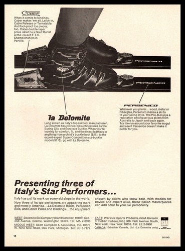 1967 persenico sci italiano - sci,