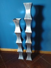 Coppia di vasi in alluminio canna di bambù