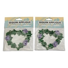 LOT OF 2 vtg Ivy Wreath Purple