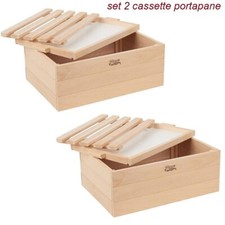 set 2 cassette in legno faggio