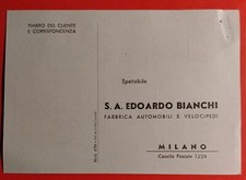 CARTOLINA  EDOARDO BIANCHI MILANO CON MODELLI BICI CICLISMO  1940-45 C. ( C 9 )