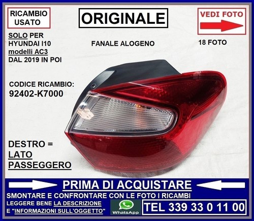 Fanale faro posteriore destro - faro,