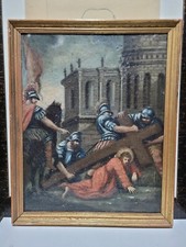 Dipinto Via Crucis Cristo che