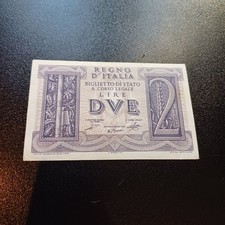 Vecchia Banconota 2 Lire Impero 1939 Regno D Italia VEIII Lotto A77 