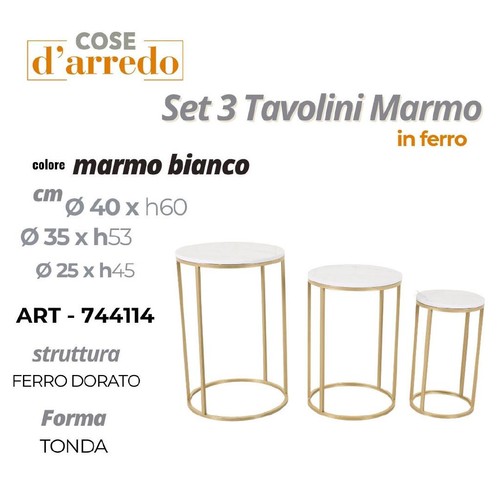 Tavolino tondo marmo - tavolino,