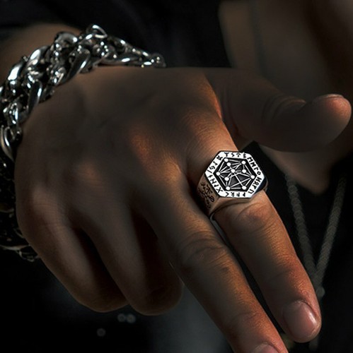 Mendel anello uomo cabala - anello,