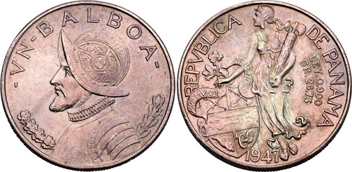 Moneta panama balboa 1947 - panama, 1