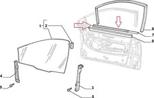 GUARNIZIONE PORTA LATERALE ANTERIORE DESTRO ESTERNO FIAT MULTIPLA ORIGINALE 5175