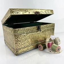 Antica Scatola in legno ottone Cofanetto  vintage Veliero Inglese contenitore A