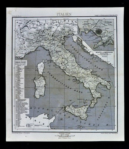 Mappa lunga 1875 italia - -,