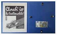 Fiat 500 piccola grande auto pubblicità La Domenica del Corriere quadro vetro