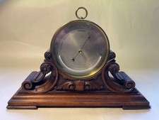 ANTICO TERMOMETRO BAROMETRO con supporto in legno del 1900