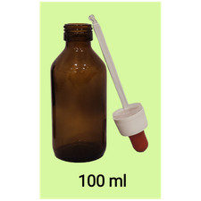 Flacone in Vetro Scuro da 100 ml con Tappo Contagocce