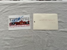 Schumacher Cartolina Postcard CAMPIONI MONDO 2000 autographed + Busta Ferrari
