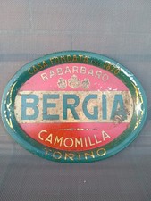 Vassoio Publicitario Latta Rabarbaro Bergia Camomilla Torino Anonima ALMA Milano