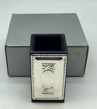 Porta Penne In Argento E In Pelle Set Da Scrivania Vintage - Anni 90’ Usato