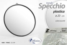 SPECCHIO SPECCHIETTO TONDO ROTONDO 18*24 CM  PORTTATILE PLASTICA NERO BIANCO