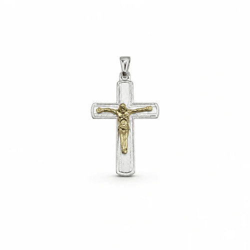 Croce argento 925 bicolore - argento,
