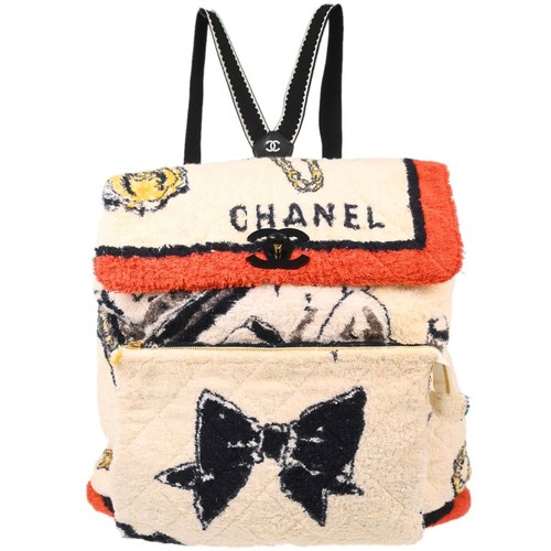 Zaino chanel bianco panno - bianco, in