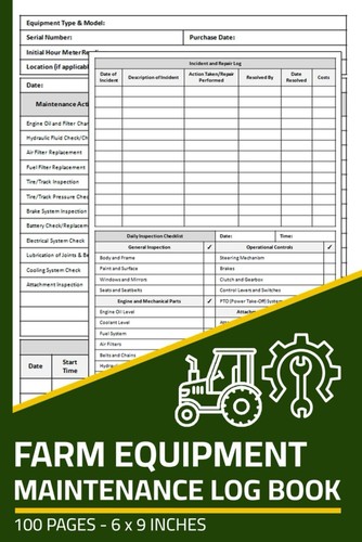 Farm equipment maintenance log - equipment,