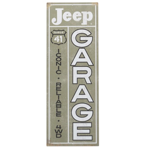 Insegna metallo verticale jeep - insegna,