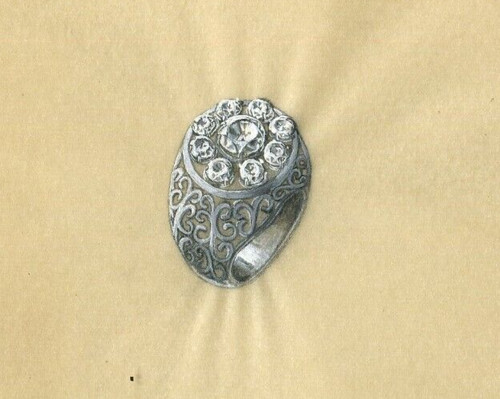 Anello con diamanti art - diamanti, deco