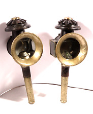 PRL) 2x ANTICA LANTERNA LAMPADA OLIO CARROZZA CALESSE FANALE PIO SANSONI MILANO