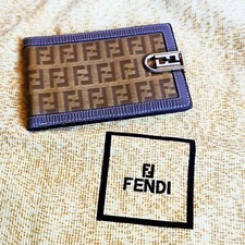 portafogli FENDI porta assegni check holder monogram jaquard zucca vintage gold