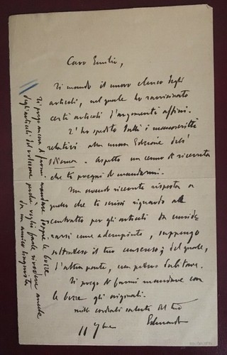 Lettera autografa edmondo - lettera,