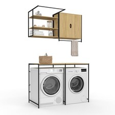 IDMarket Set lavatrice e asciugatrice di design industriale DETROIT