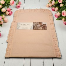 Runner da tavolo shabby chic rosa pois svizzero cotone bordo pizzo 16" x 90" casale