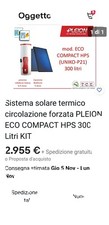Sistema solare termico circolazione forzata PLEION ECO COMPACT HPS 300 Litri KIT