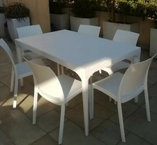 Set Tavolo Resina Bianco