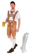 Costume da uomo Oktoberfest adulto bavarese pantaloni di pelle GermanBeer abito elegante