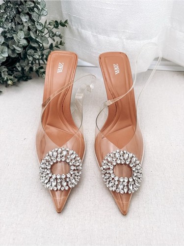 Mules zara trasparenti strass - mules,