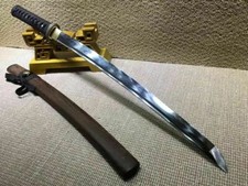 Spada Giapponese Palissandro T10 Argilla Temperata Chokuto Wakizashi Ninjato Full Tang