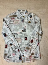Men Desigual Shirt Printed Newspaper- Size S Regular Fit