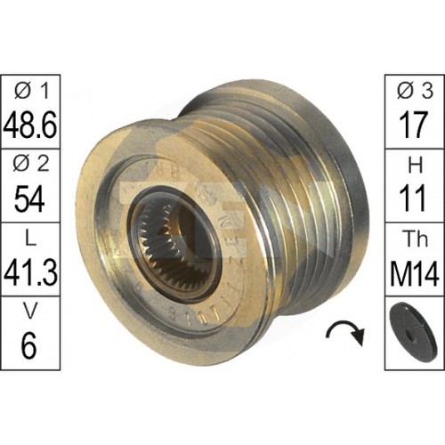 Puleggia alternatore per opel - alternatore,