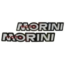 fregi serbatoio Morini 125-250-350-500 in metallo ceramicato bianco/rosso [2 pz]