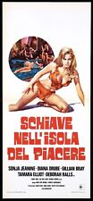 SCHIAVE NELL'ISOLA DEL PIACERE LOCANDINA 1975 VIRGINS OF THE SEVEN SEAS PLAYBILL