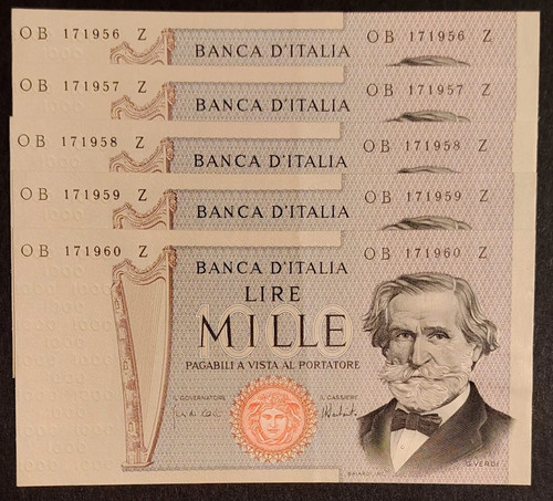 Lotto banconote italiane 1000 - lotto,