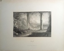 AMALFI - stampa inglese su acciaio originale, circa 1840