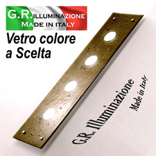 PLAFONIERA MODERNA A LED 4 LUCI LAMPADA DA SOFFITTO IN VETRO BRONZO CUCINA Riva