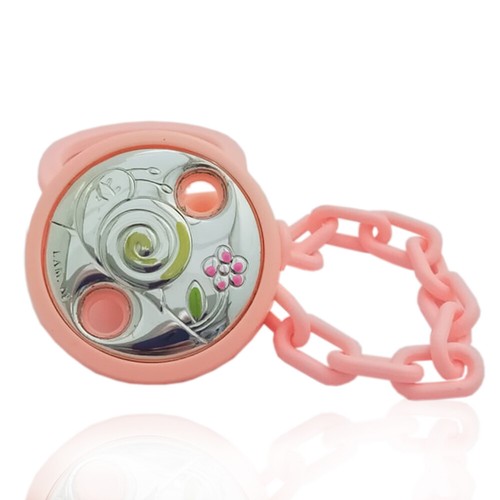 Spilla pinza portaciuccio rosa
