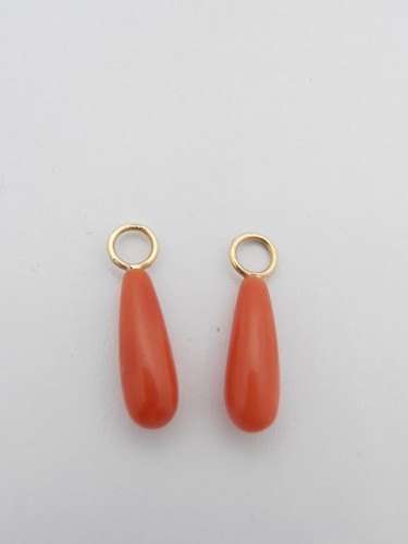 Coppia gocce corallo - di,