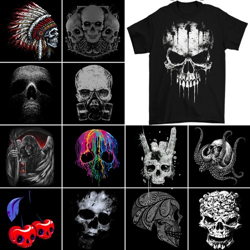 Shirt teschio uomo biker - teschio,
